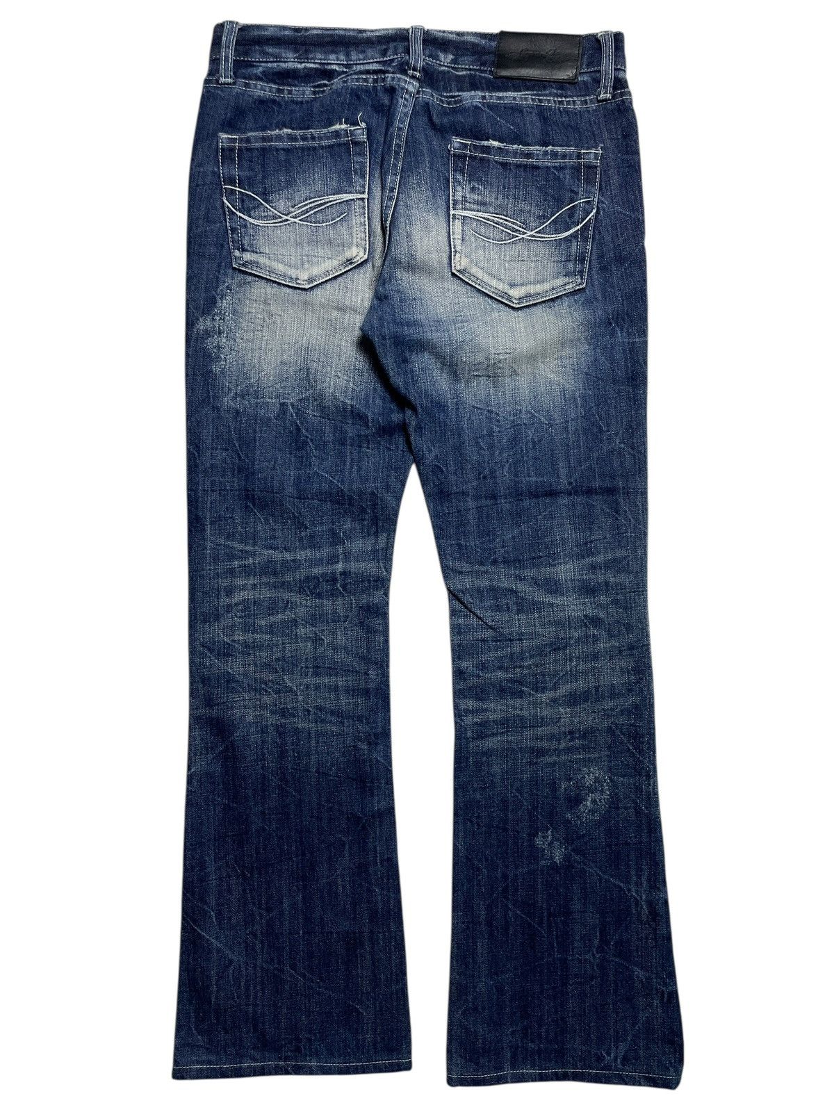 JACKROSE 2000’s Cavaria - Studed Crash Flared Denim Pants Size US 30 / EU 46 - 10 Thumbnail