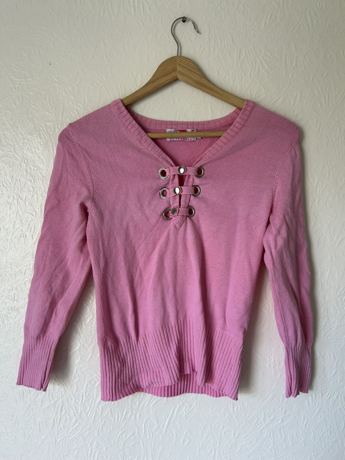 Other Vintage Y2K pink cotton blend stretch knit sweater Size M / US 6-8 / IT 42-44 - 1 Thumbnail