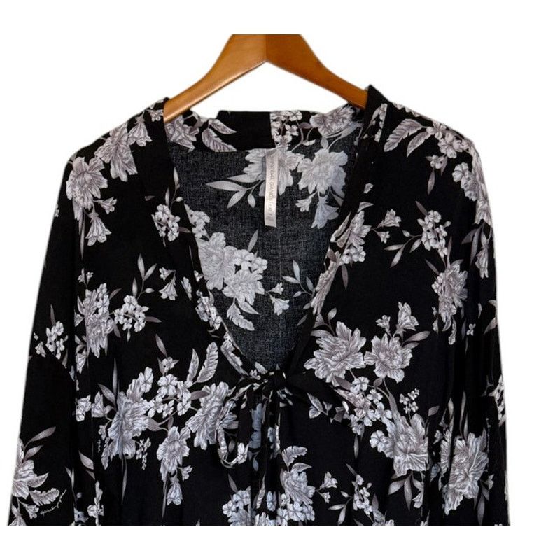 Spiritual Gangster Spiritual Gangster Kimono Women Large Black Maya Floral Size L / US 10 / IT 46 - 3 Thumbnail