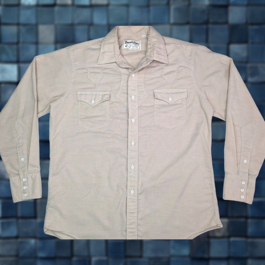 Denime Brandin' Iron Western Shirt Mens Long Sleeve Button-Up Denim Ivory Geometric Vintage Size US M / EU 48-50 / 2 - 1 Thumbnail
