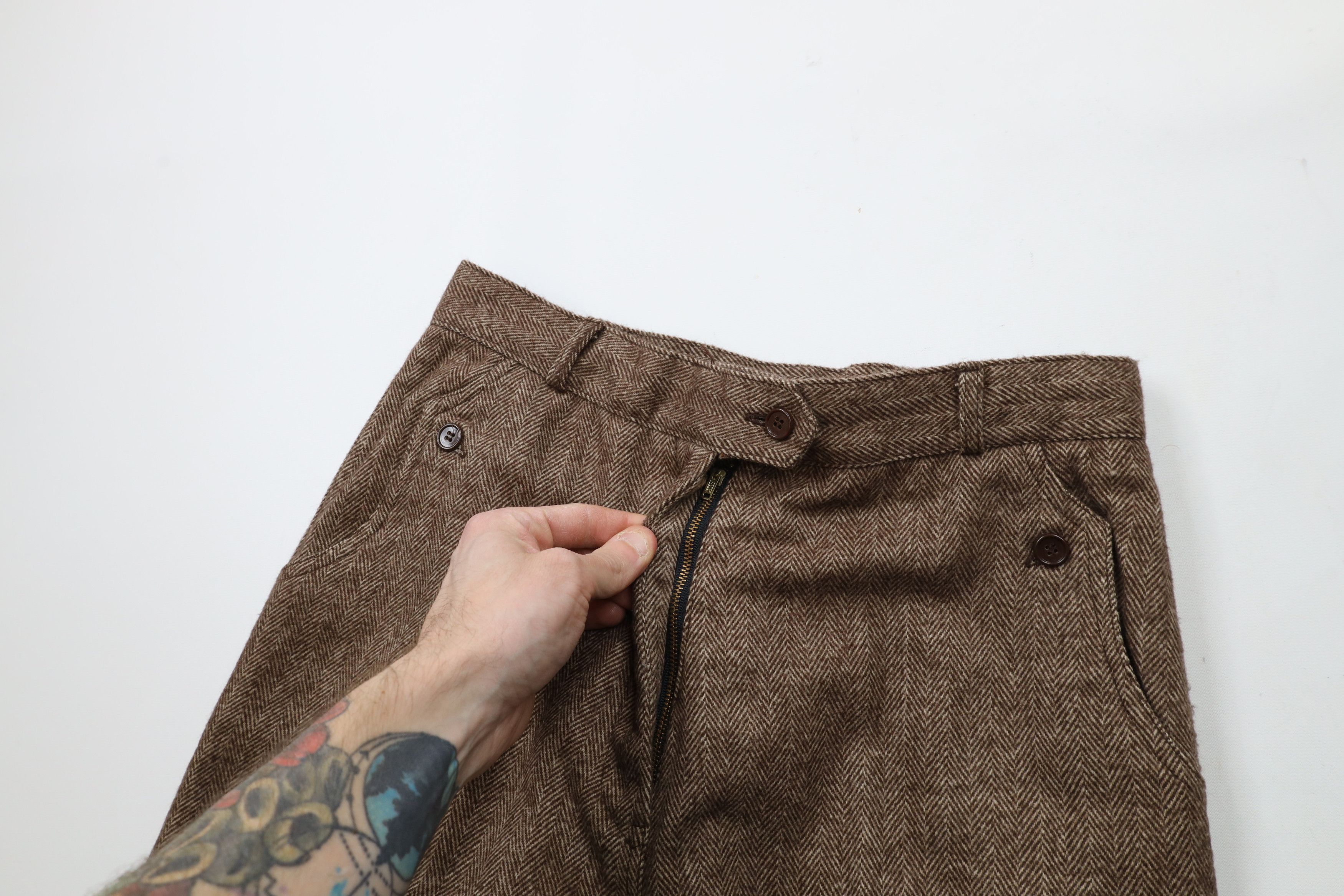 Vintage Vintage 90s Streetwear Herringbone Wide Leg Chino Pants Size 34" / US 12 / IT 48 - 6 Thumbnail