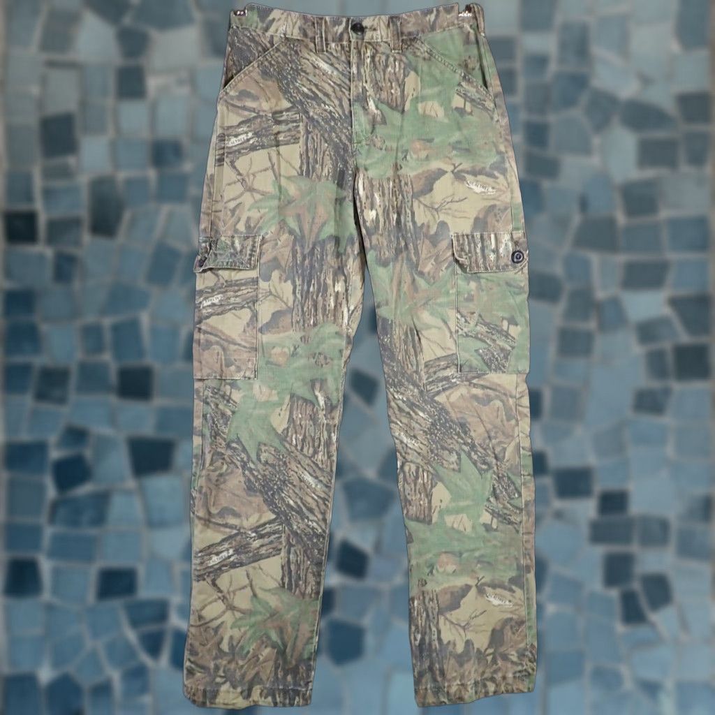 Vintage VINTAGE Realtree Camo Cargo Pants Men 29x29 (Small) Ripstop 80s 90s Made in USA Camo Cargo Pants (PRG) Size US 29 - 1 Thumbnail
