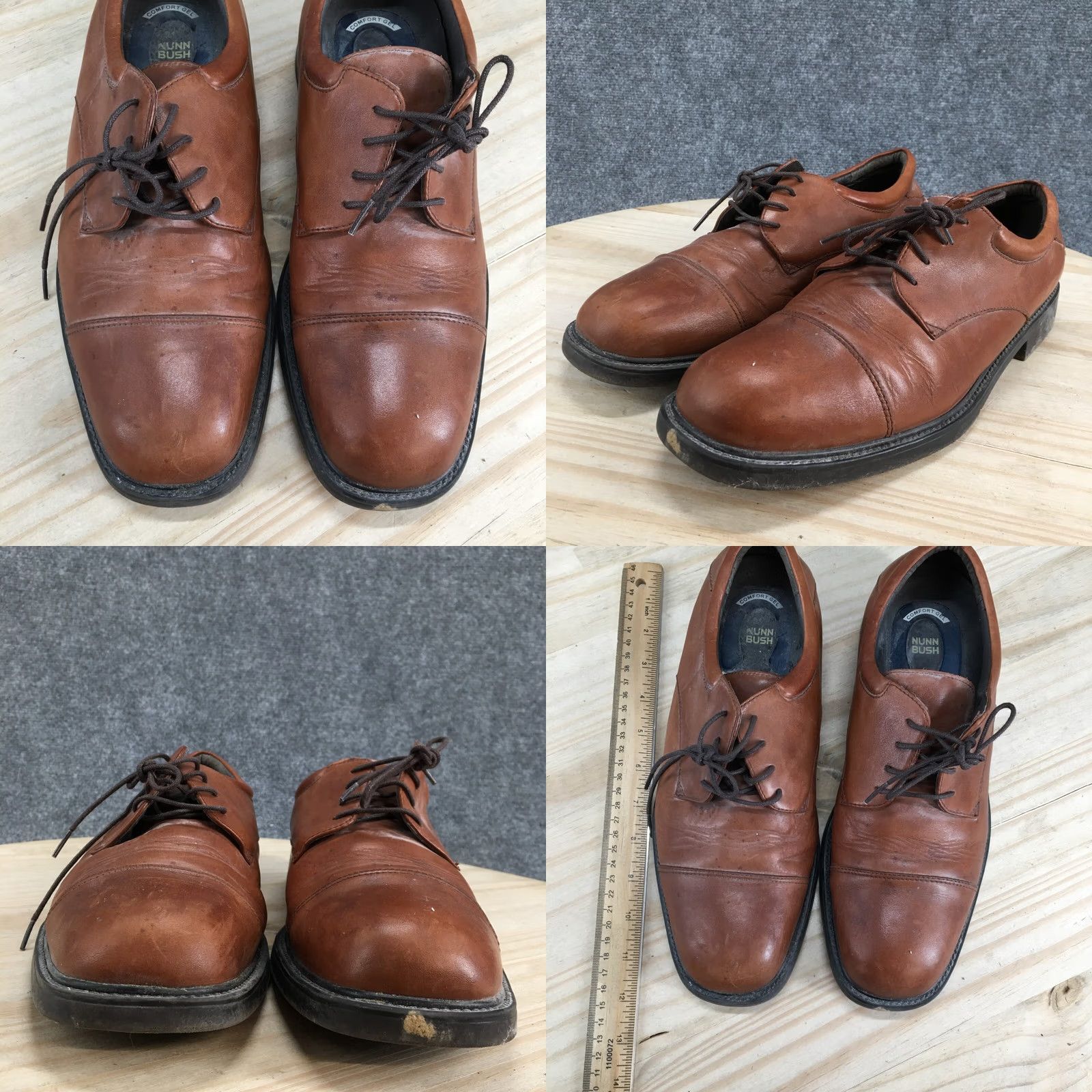 Nunn Bush Nunn Bush Maxwell Dress Cap Toe Oxford Shoes Mens 9.5 M Brown Leather Size ONE SIZE - 8 Thumbnail