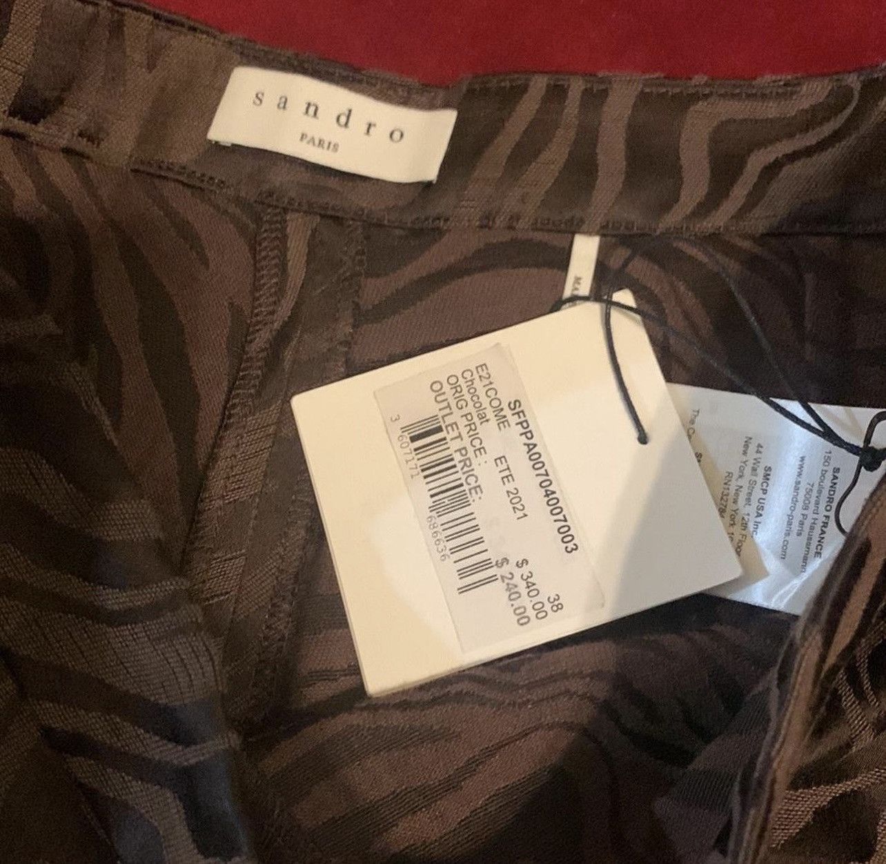 Sandro Sandro Brown/Black High Waisted Zebra Print Pants Size 27" / US 4 / IT 40 - 4 Thumbnail