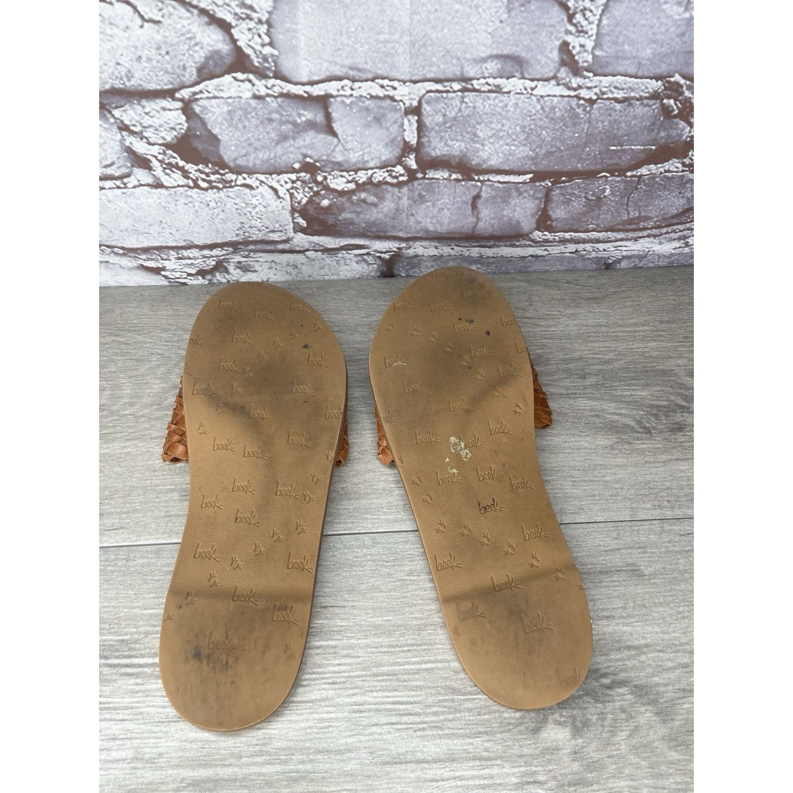 beek Beek Fairy Woven Brown Leather Weaves Flats Slides Sandals W Size US 8 / IT 38 - 21 Thumbnail
