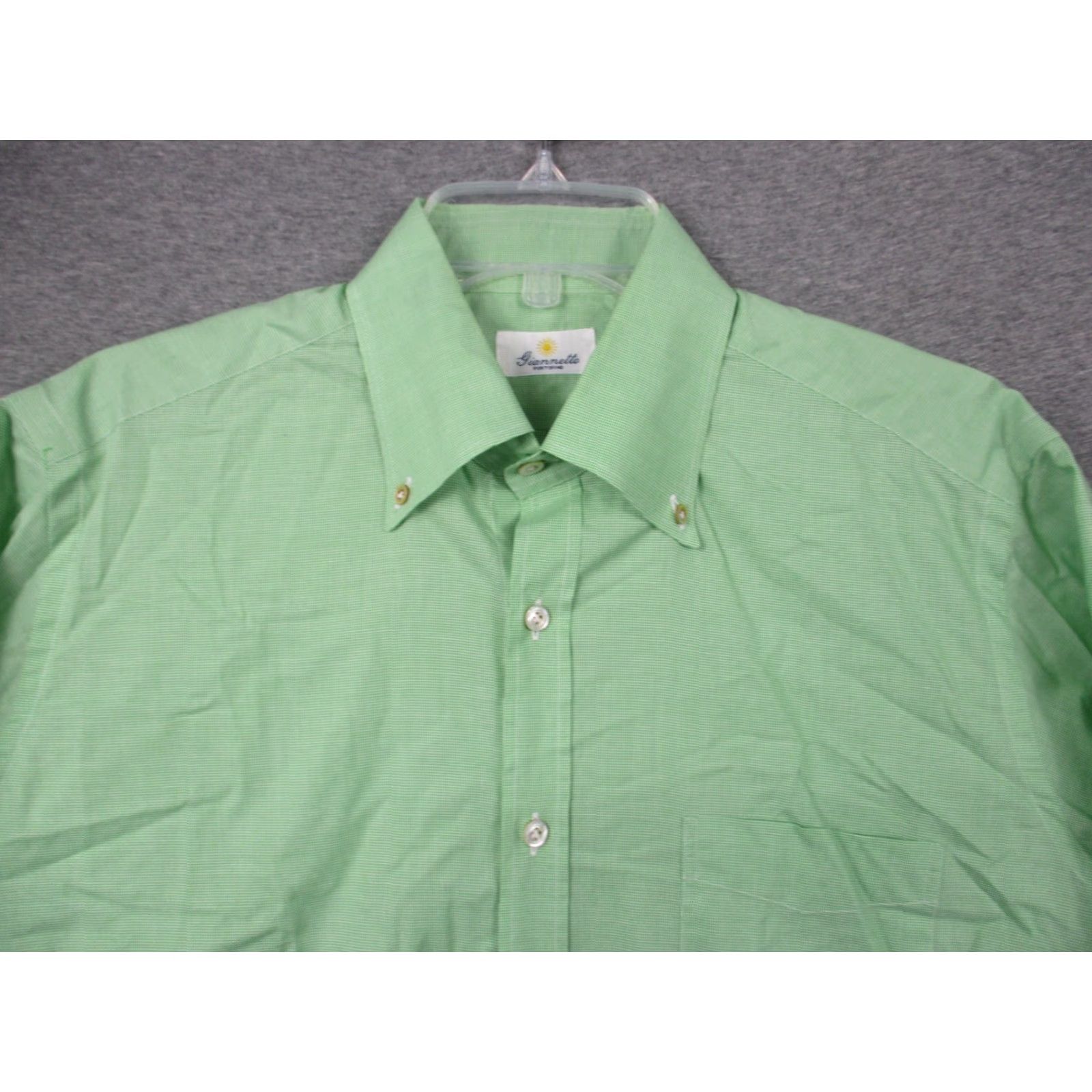 Vintage Giannetto Portofino Shirt Mens Medium Green Check Long Sleeve Made In Italy Size US M / EU 48-50 / 2 - 5 Thumbnail