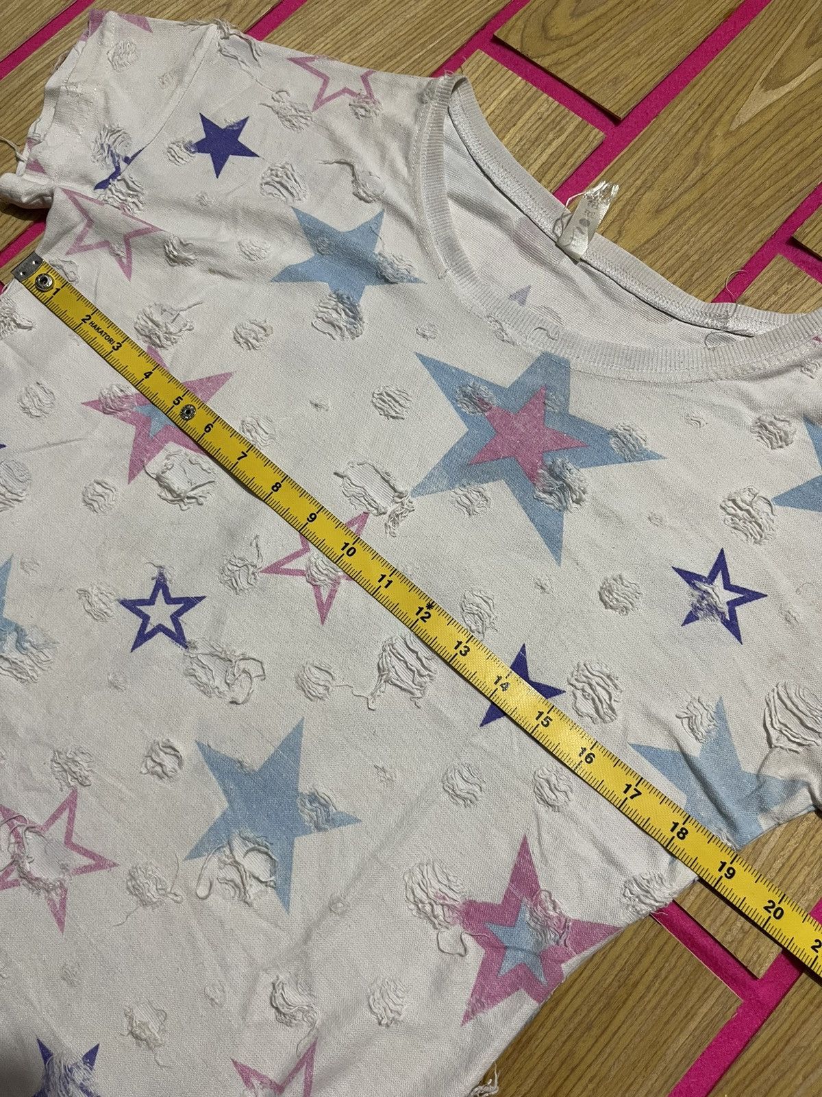 If Six Was Nine ifsixwasnine Y2K short sleeve t-shirt with torn star pattern Size M / US 6-8 / IT 42-44 - 6 Thumbnail