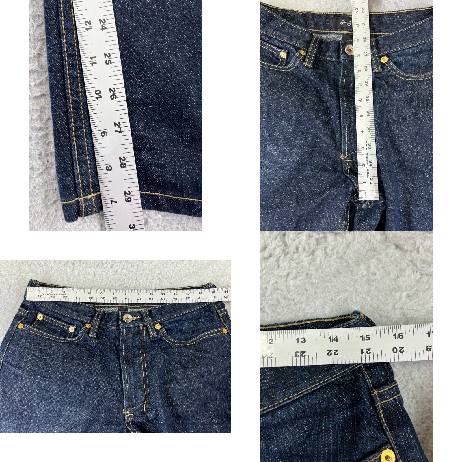 Sean John Sean John Jeans Adult 30 Blue Denim Straight 100% Cotton 5-Pocket 29x29 Beltless Button Closure Hip Hop 90s Mens Regular Medium Blue Denim Jeans Size US 30 / EU 46 - 8 Thumbnail
