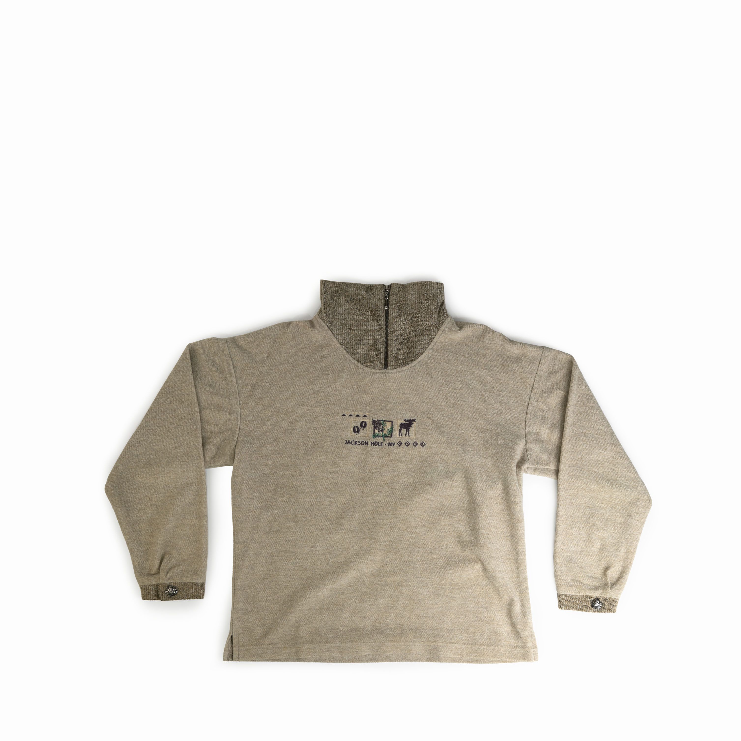 Vintage Vintage 1990's Jackson Hole Wyoming Quarter Zip Size XL / US 12-14 / IT 48-50 - 1 Thumbnail