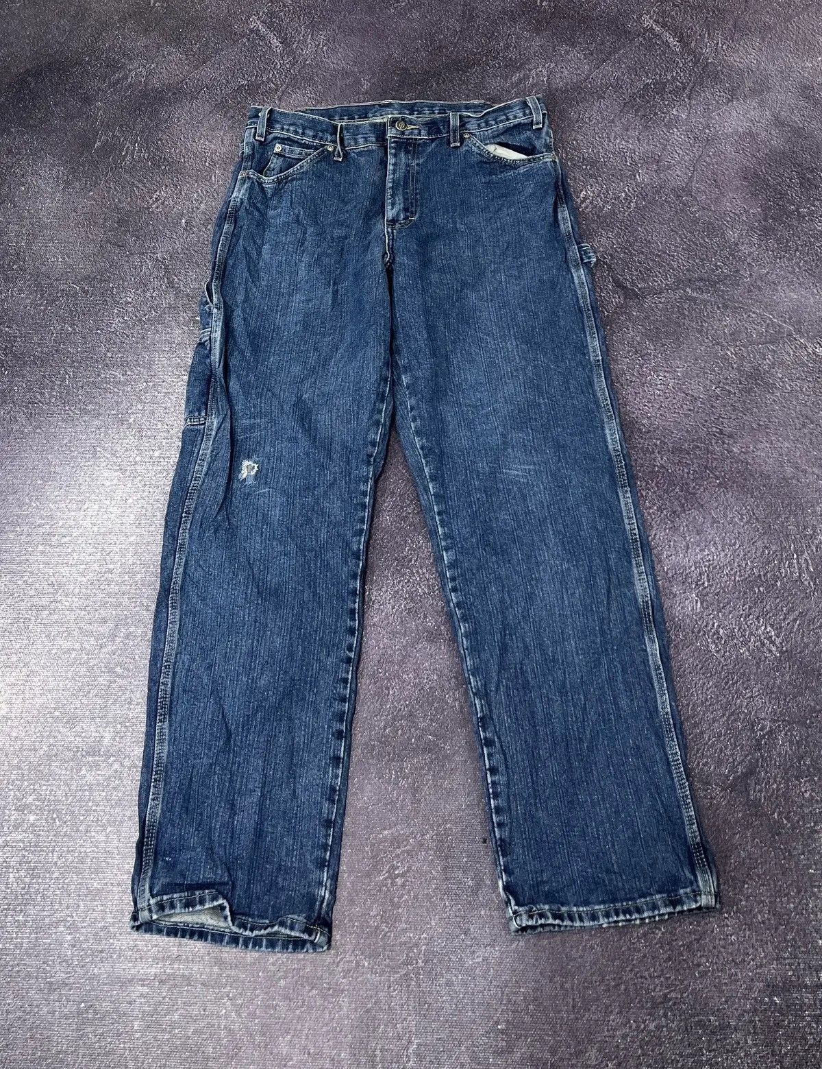 Dickies × Vintage Vintage Dickies American Blue Work Denim Baggy Jeans Size US 33 - 2 Thumbnail