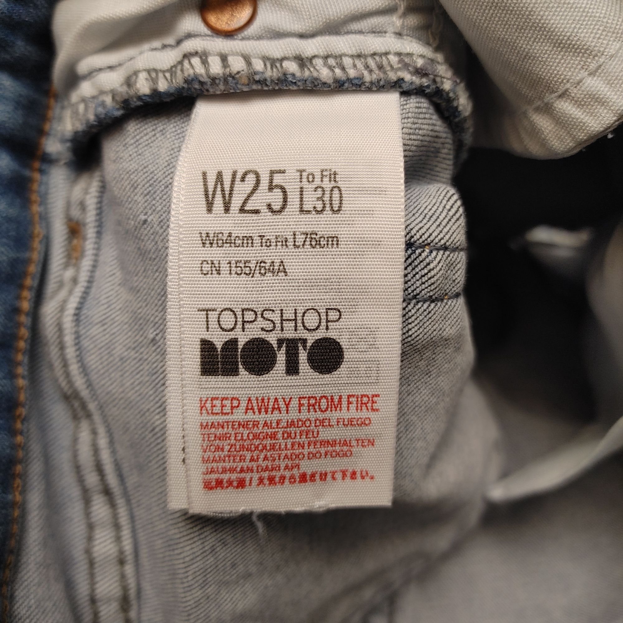 Topshop TopShop Moto JAMIE Women's Distressed Light Blue Jeans W25 L Size 25" / US 0 / IT 36 - 5 Thumbnail