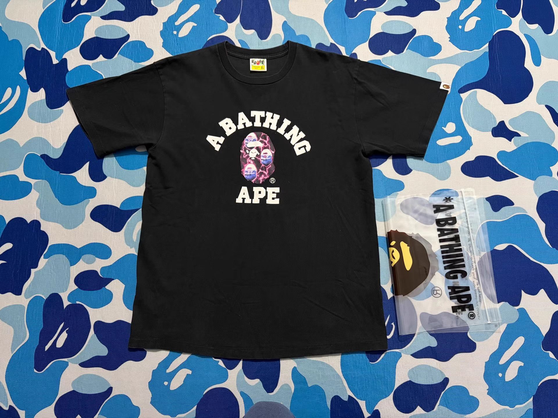 Bape Bape Thor Lightning Ape Head Short Sleeve Tee Size US XL / EU 56 / 4 - 1 Thumbnail