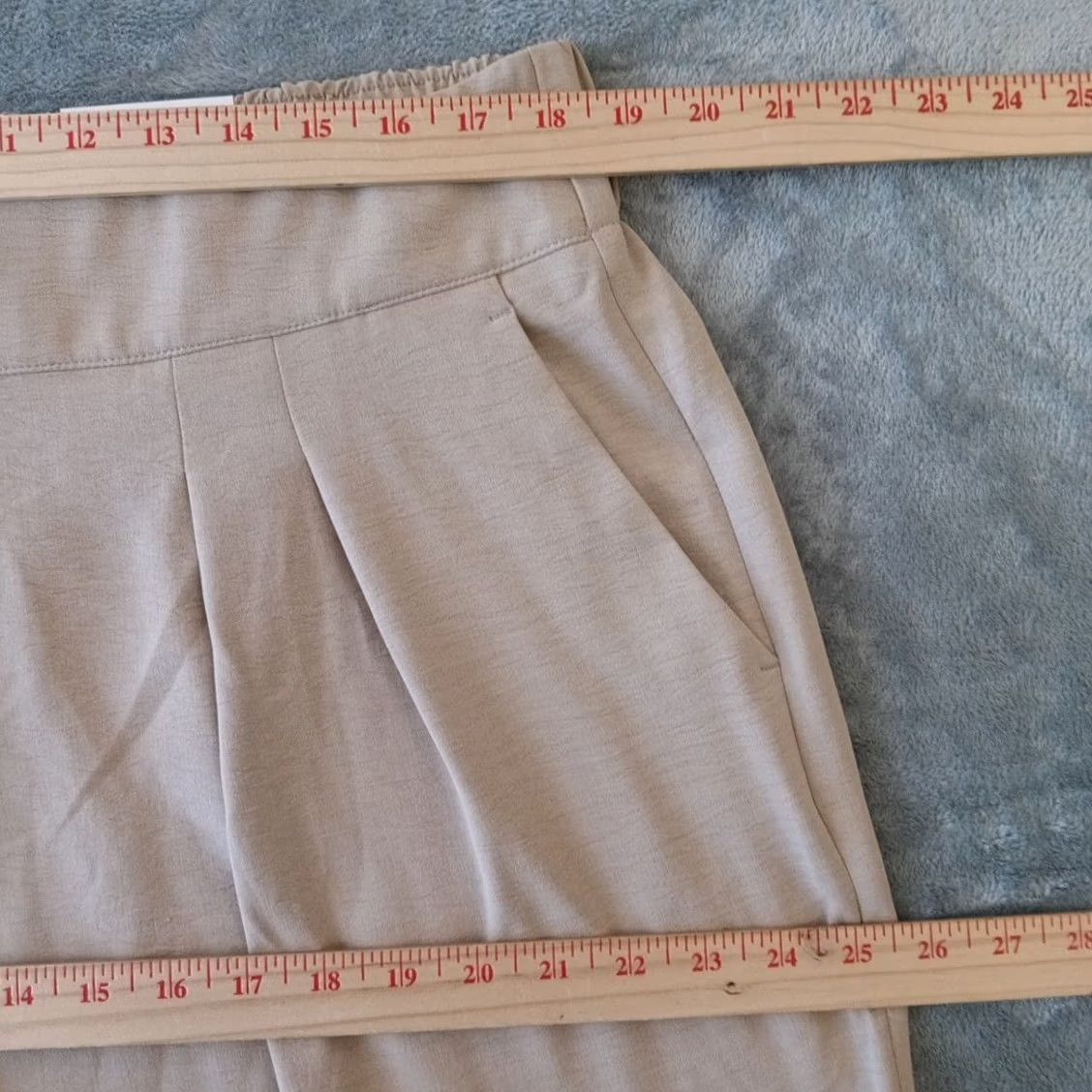 Nine West Nine West Ankle Pants Womens XL Beige Wide-Leg Pleated Pull On Size 40" / US 18 - 2 Thumbnail