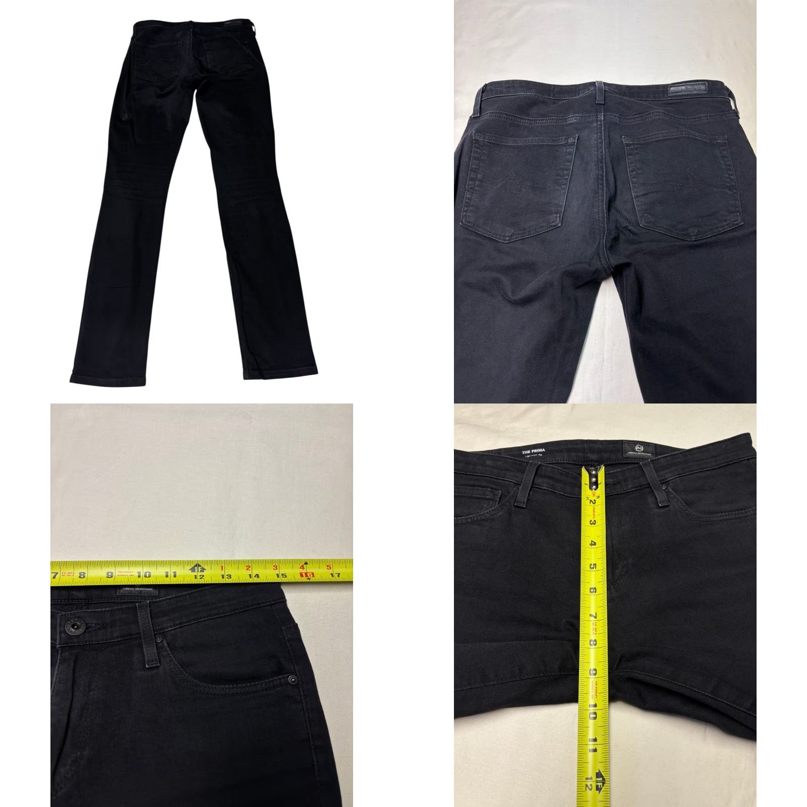 Vintage AG Adriano Goldschmied The Prima Cigarette Leg Black Jeans Size 30X30 Size 30" / US 8 / IT 44 - 8 Thumbnail
