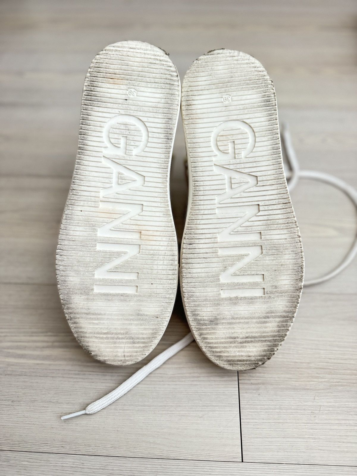 Ganni GANNI White Sporty Mix High-Too Sneakers EU 39 Size US 9 / IT 39 - 11 Thumbnail