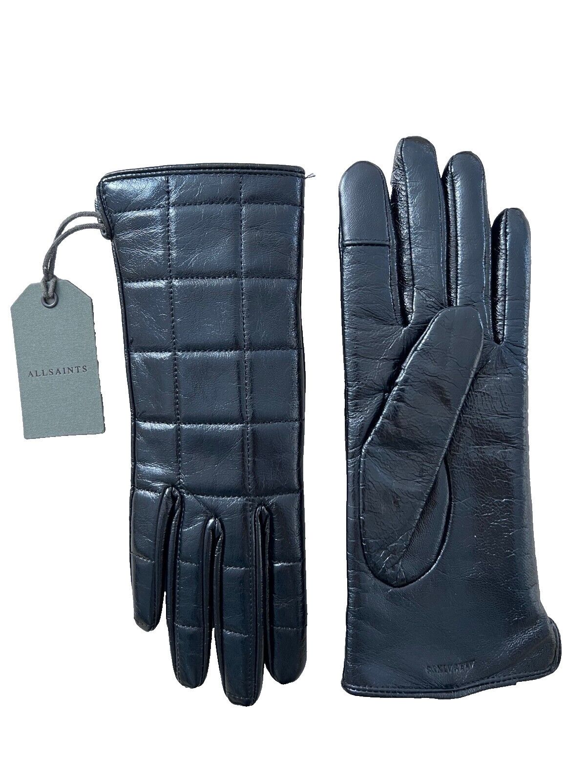 Allsaints ALL SAINTS Andra Quilter Leather Gloves Black ( XS ) Size ONE SIZE - 1 Thumbnail