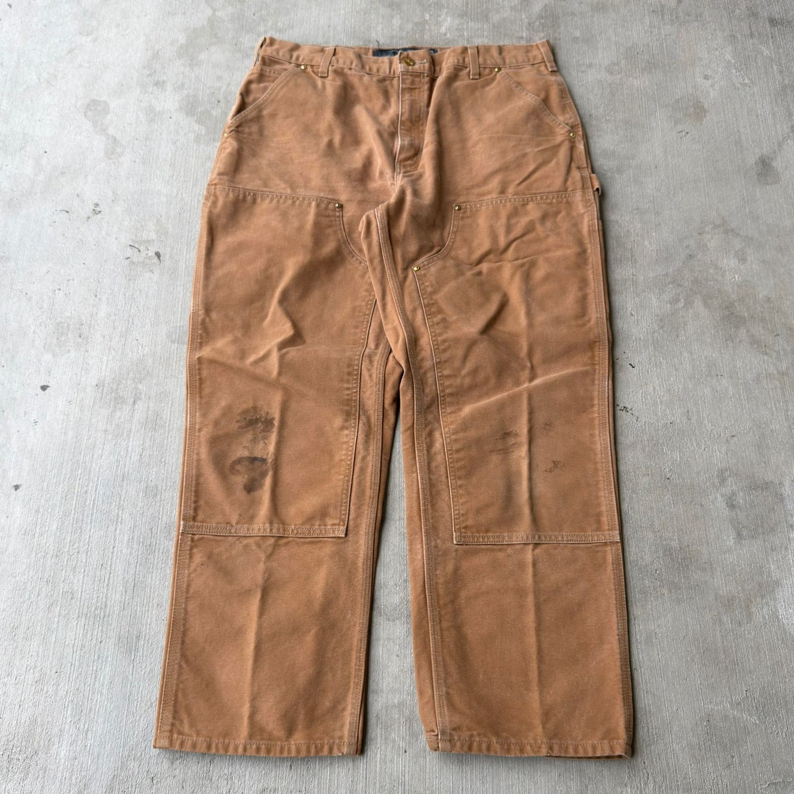 Carhartt × Vintage Carhartt brown double knee work wear carpenter pants Size US 35 - 1 Thumbnail
