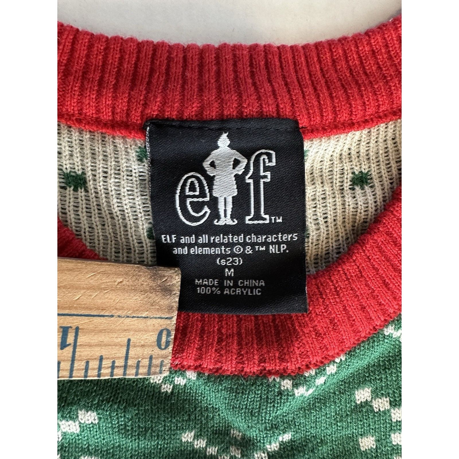 Other ELF Movie-Raised by Elves-Ugly Christmas Sweater Med Green Size US M / EU 48-50 / 2 - 2 Thumbnail