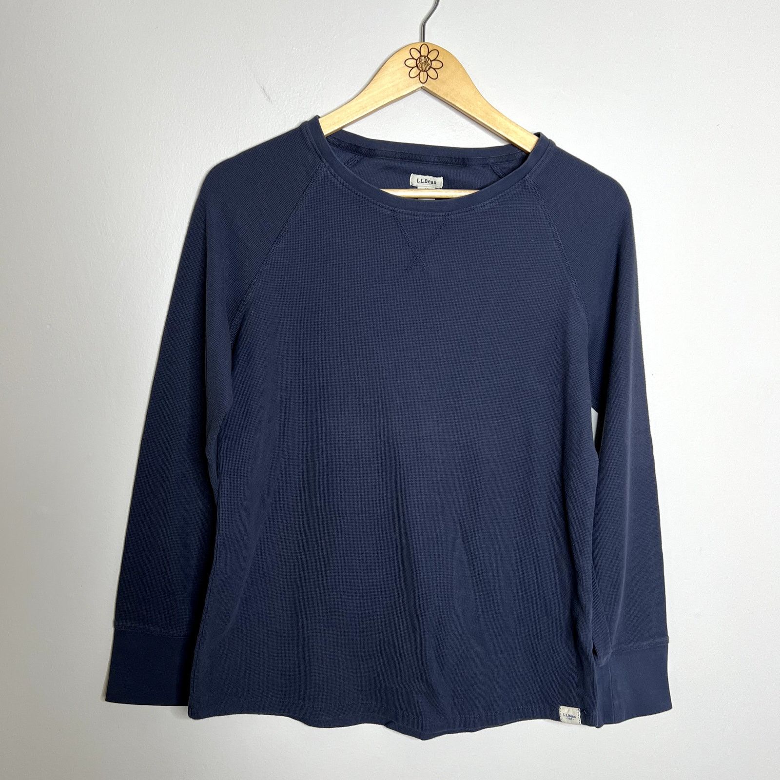 L.L. Bean LL Bean Blue Ribbed Long Sleeve Top Size M / US 6-8 / IT 42-44 - 4 Thumbnail