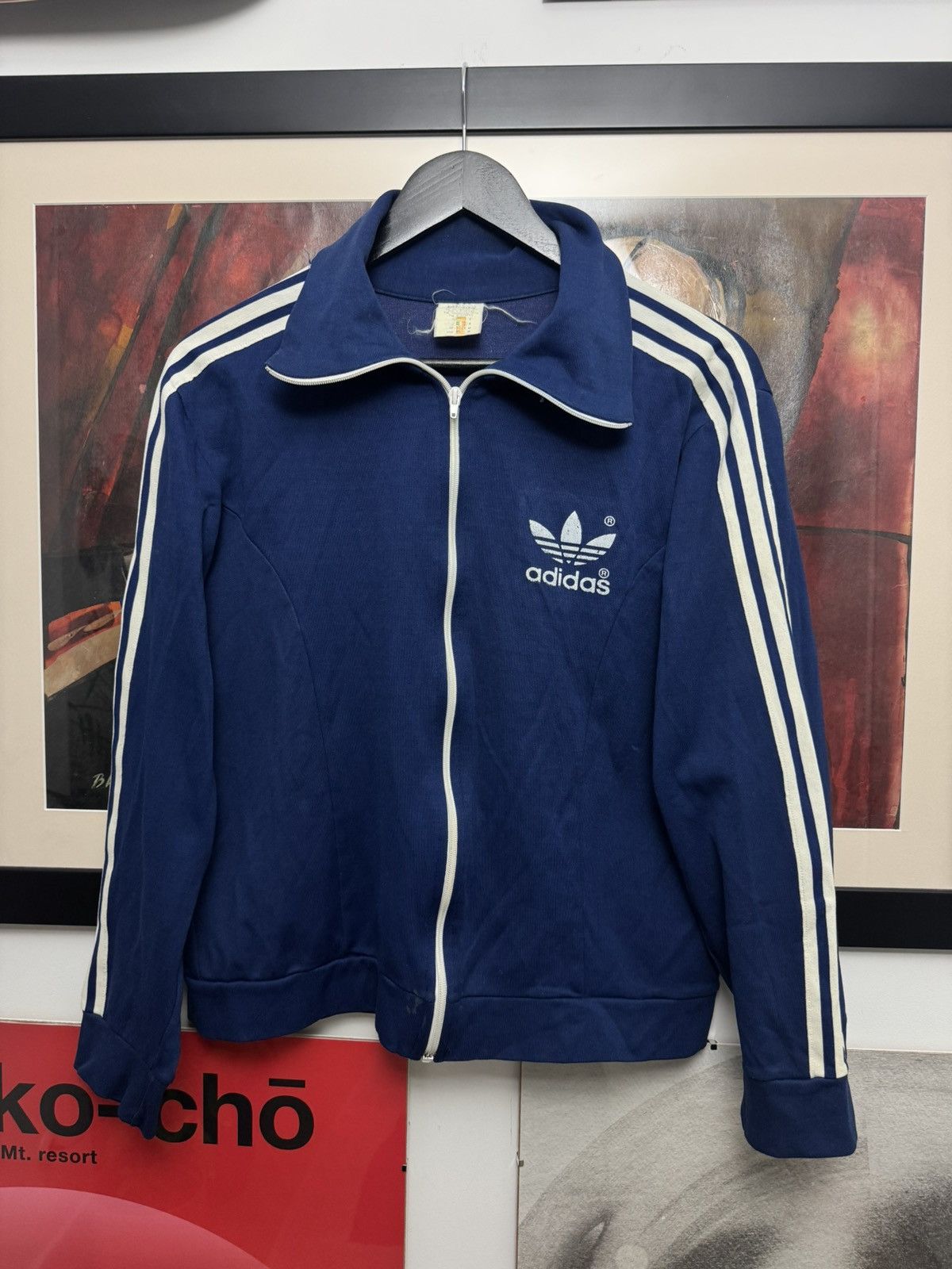 Adidas Vintage 60s Adidas Track Top Zip Rare Casual Stripes Blue Size US S / EU 44-46 / 1 - 1 Thumbnail