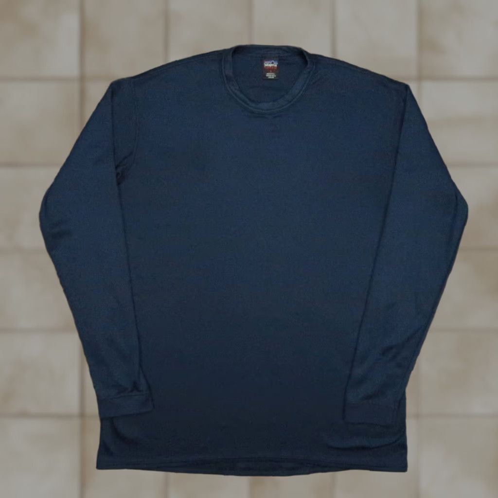 Patagonia VINTAGE Patagonia Pullover Mens Large Blue Capilene Baselayer Crew USA Size US L / EU 52-54 / 3 - 1 Thumbnail