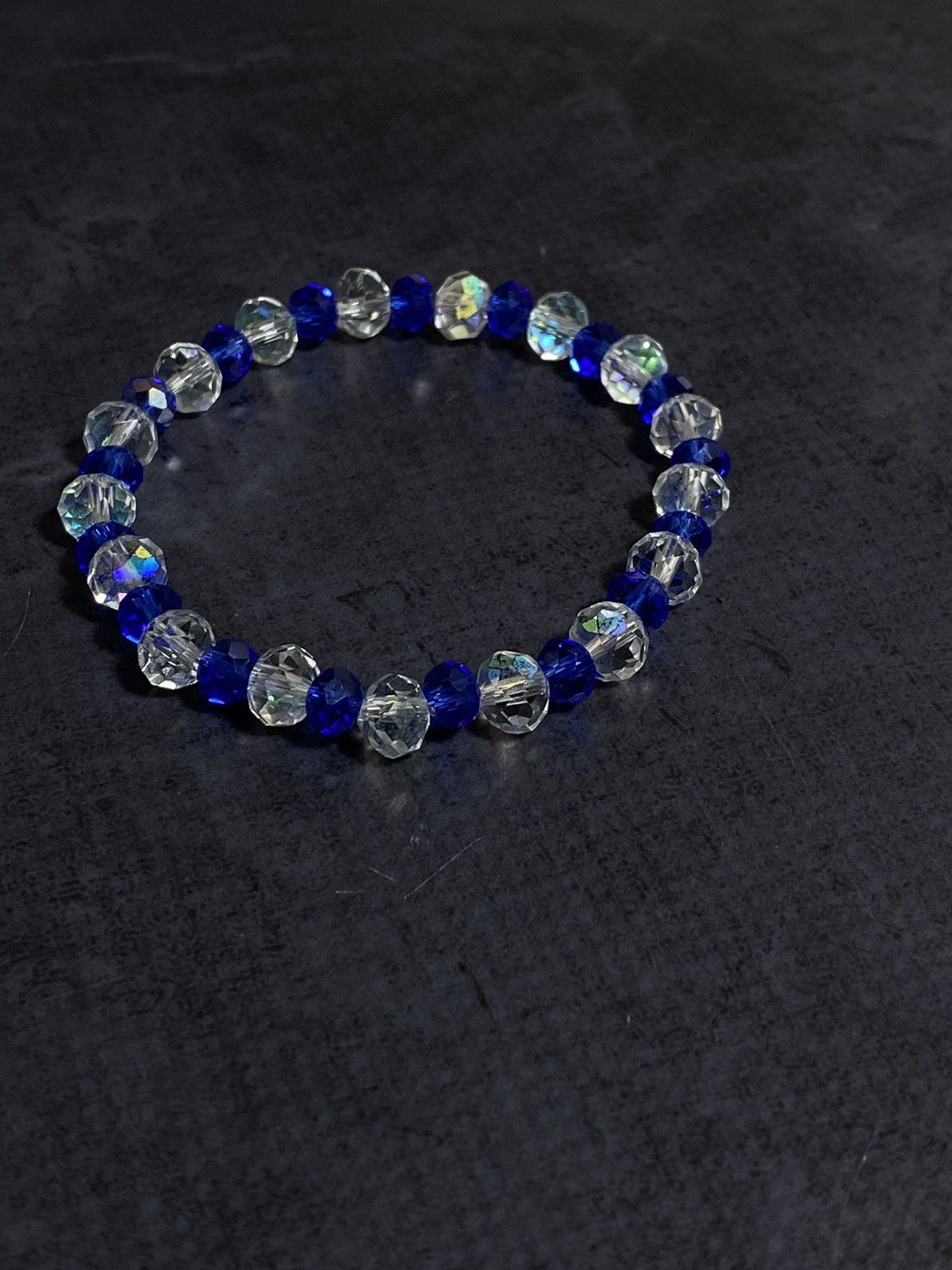 Jewelry Crystal Beaded Bracelet – Blue & Clear Sparkle Size ONE SIZE - 3 Thumbnail