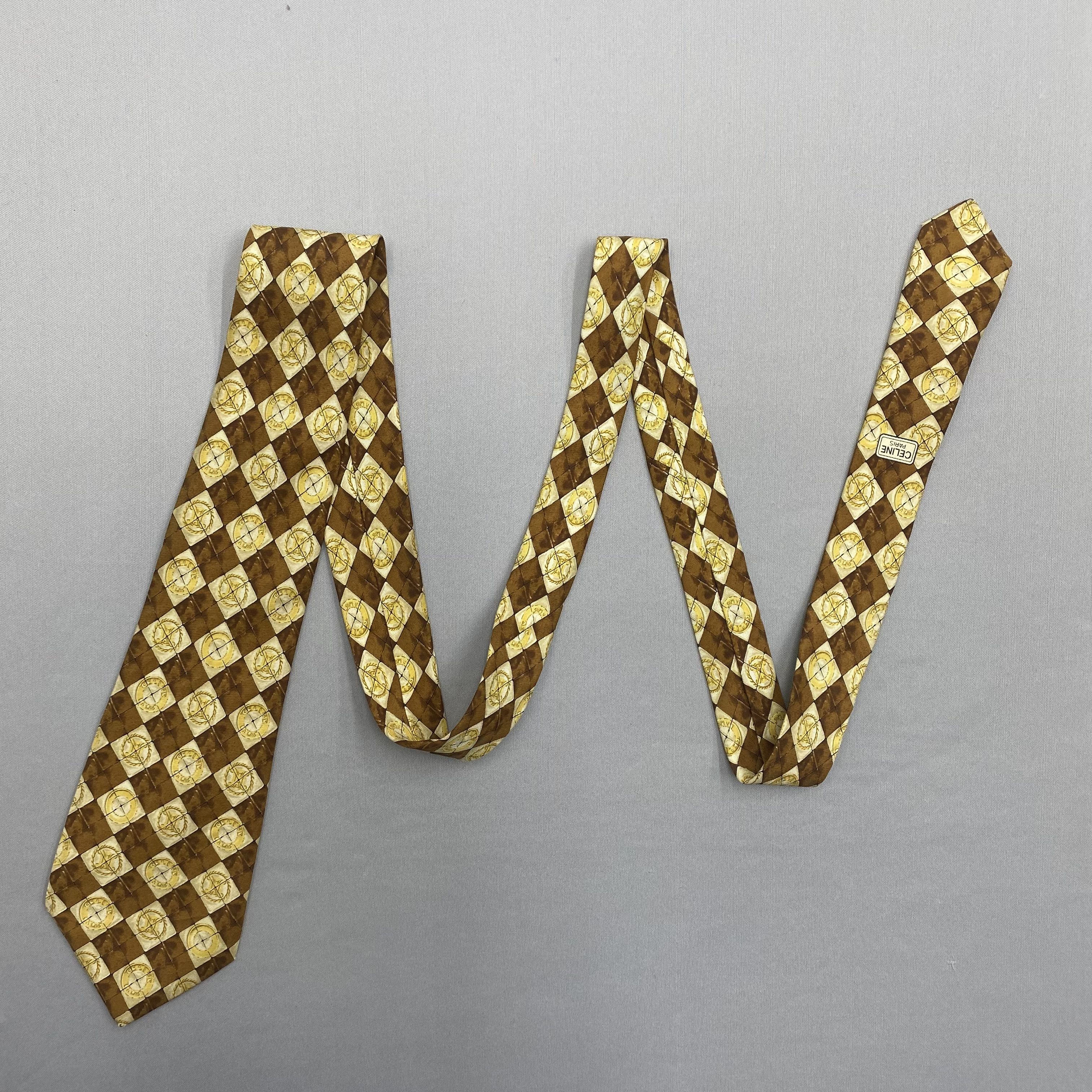 Celine Vintage Celine SILK Necktie Cravate Pure Silk Neck Tie Size ONE SIZE - 5 Thumbnail