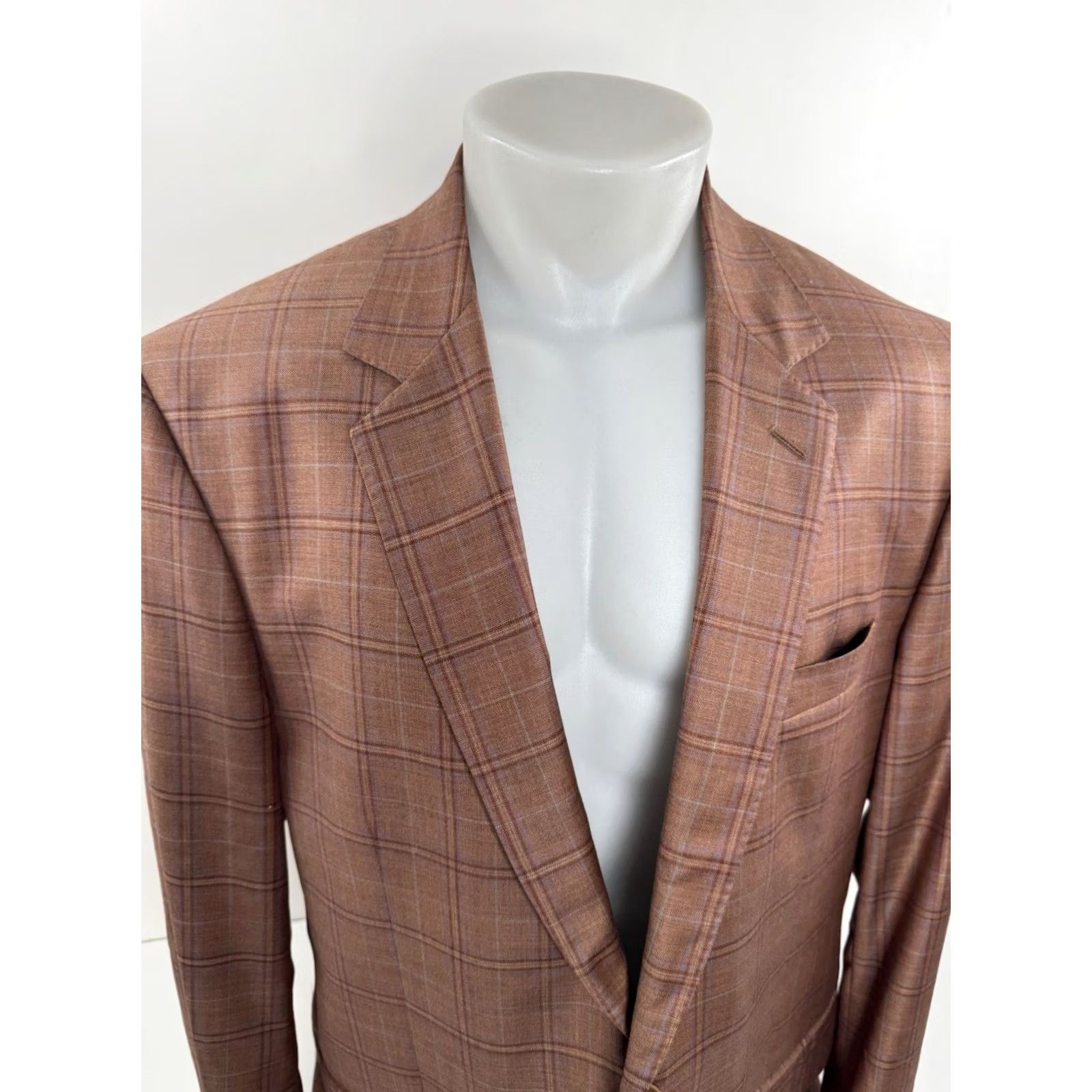 Vintage COPPLEY Galen REDA WOOL Plaid 48 TALL Blazer Jacket Men Big & Tall XS? Nope 48 Size 48R - 2 Thumbnail