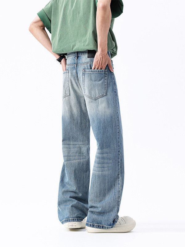 Japanese Brand Men's Japanese retro washed distressed straight leg jeans Size US 32 / EU 48 - 5 Thumbnail