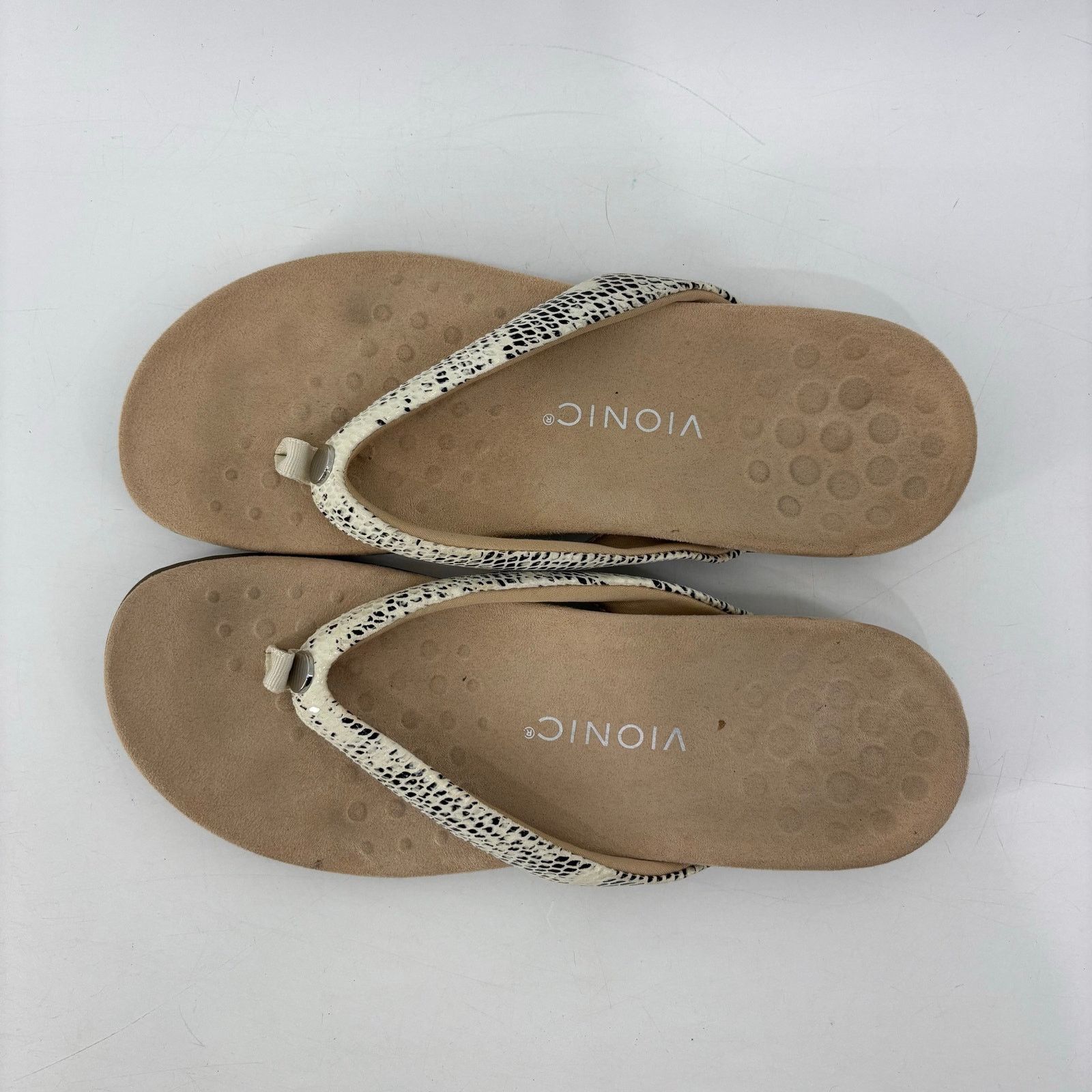 Vionic Vionic Dillon Womens Sz 9 Snake Embossed Flip Flop Sandal Size US 9 / IT 39 - 2 Thumbnail