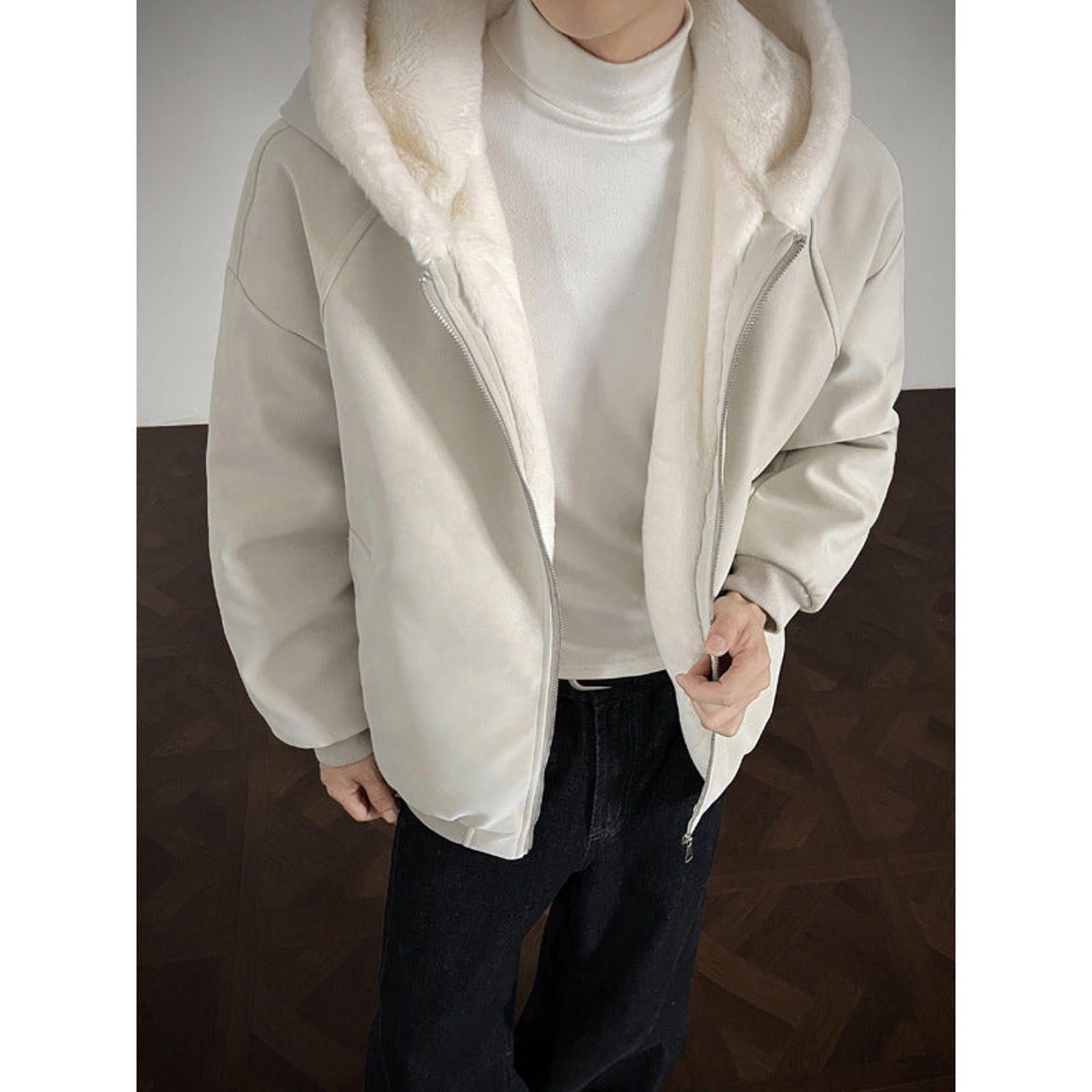 Vintage Black and White Fleece Lined Hooded Zip-Up Jackets Size US M / EU 48-50 / 2 - 6 Thumbnail