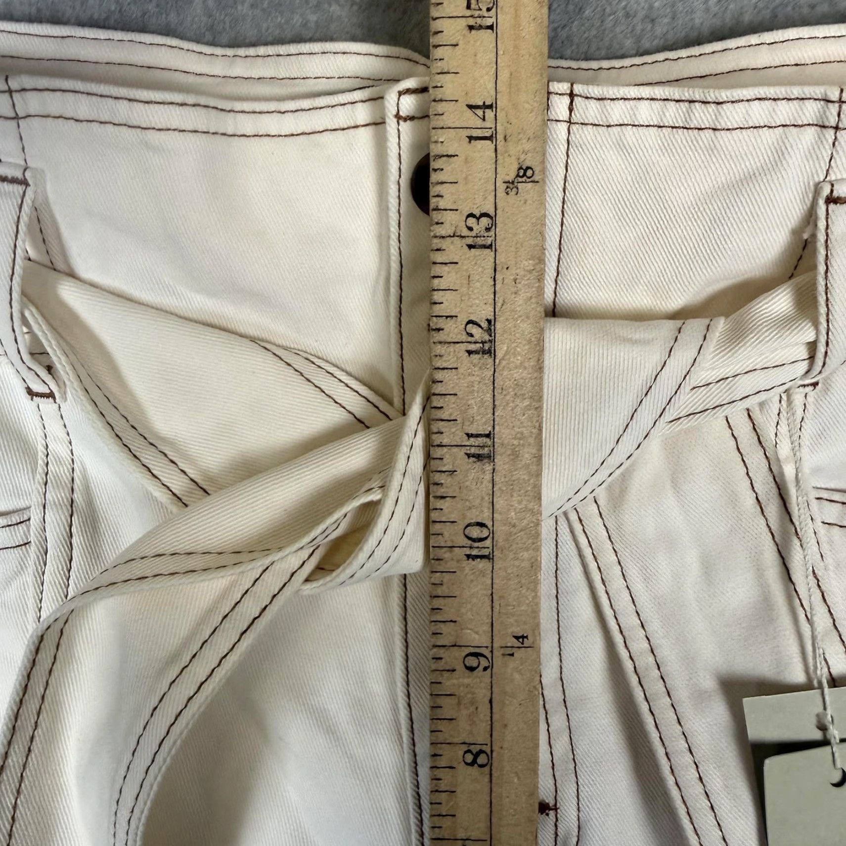 Boden Boden Women's Pants 14R White Tapered Leg Belted Trousers Button Shirt? Size 36" / US 14 / IT 50 - 4 Thumbnail