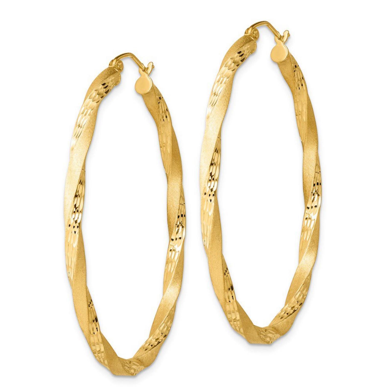 Macys Macy’s Twisted Hoop Earrings – 14K Gold Over Sterling Silver Size ONE SIZE - 1 Thumbnail