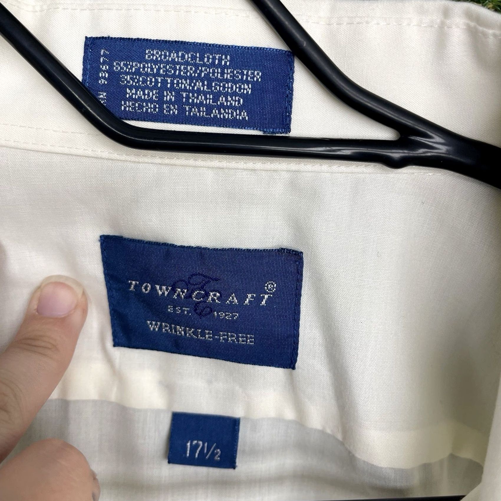 Vintage Towncraft Shirt Mens XL White Short Sleeve Button-Up Wrinkle Resistant Classic Casual Business Preppy Dagger Size US XL / EU 56 / 4 - 6 Thumbnail