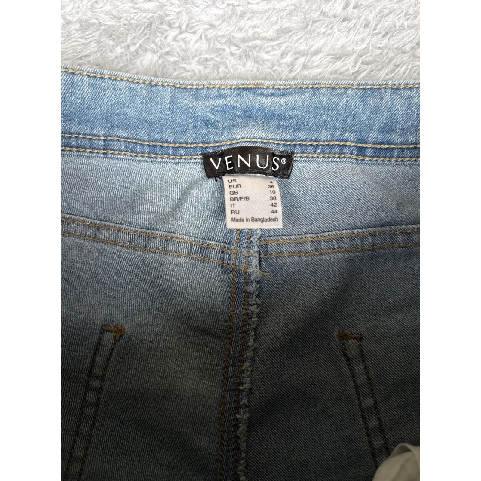 Venus Venus Jeans Womens 4 Blue Light Wash Distressed Skinny Ankle Zip Stretch Denim Size 27" / US 4 / IT 40 - 6 Thumbnail
