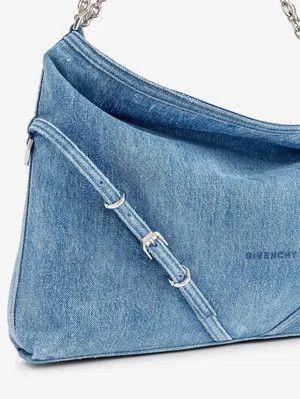 Givenchy o1srvl11e0225 Size: OS/Voyou Denim Shoulder Bag in Blue Size ONE SIZE - 3 Thumbnail
