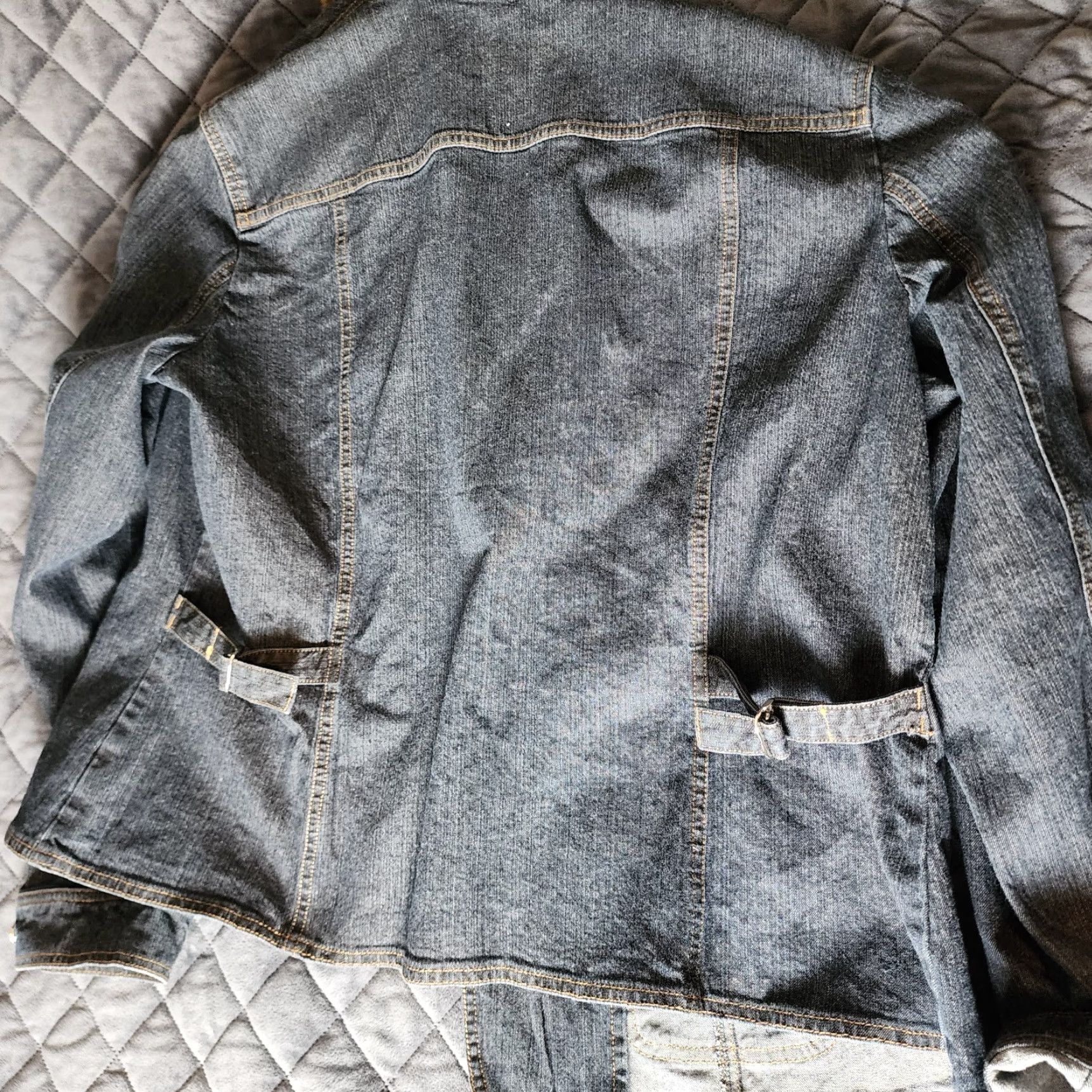 Jones New York Jones New York Women’s Denim Jean Jacket XL Blue Casual Short Button Collared Faux Fur Collar Size XL / US 12-14 / IT 48-50 - 8 Thumbnail