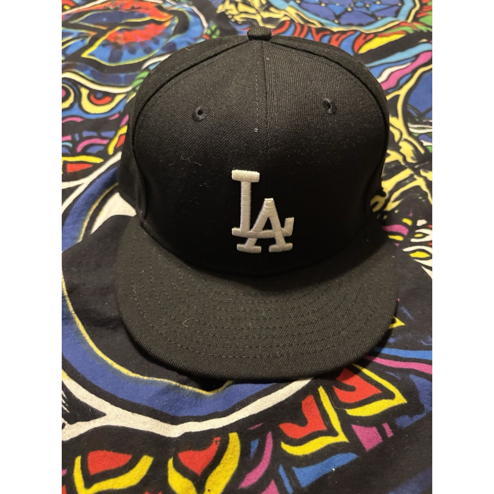 New Era MLB Los Angeles Dodgers Hat New Era 7 3/8 Flex Fit Black Size ONE SIZE - 1 Thumbnail