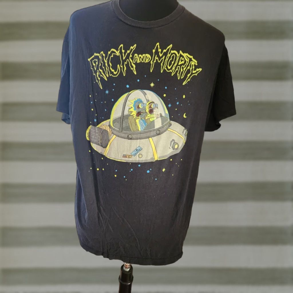 Ripple Junction Rick and Morty Adult 2XL Black Graphic Shirt Ripple Junction Mens T-Shirt Cartoon TV Crew Neck Short Sleeve Graphic Print Tagless Cotton Size US XXL / EU 58 / 5 - 1 Thumbnail
