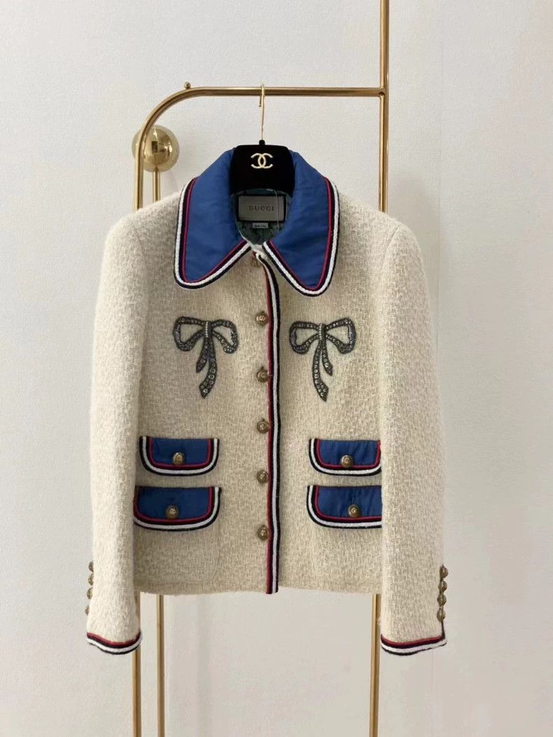 Gucci Gucci Stud-beaded bow doll collar tweed coat Size XS / US 0-2 / IT 36-38 - 1 Thumbnail