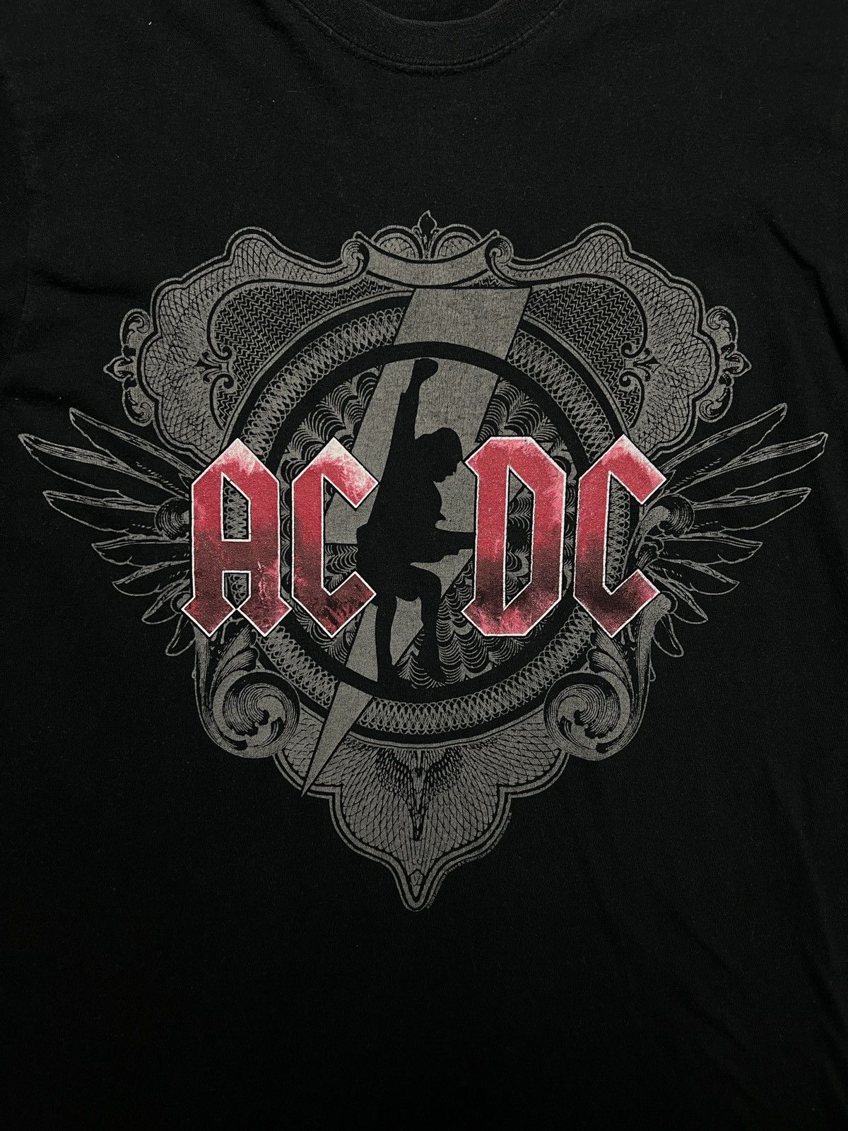 Band Tees Vintage 08/09 AC/DC Black Ice Tour Faded tee Boxy Grunge 00s Size US M / EU 48-50 / 2 - 7 Thumbnail