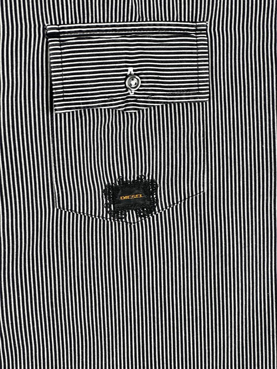 Diesel Vintage Diesel Stripped Short Sleeve Shirt Size US XXL / EU 58 / 5 - 5 Thumbnail