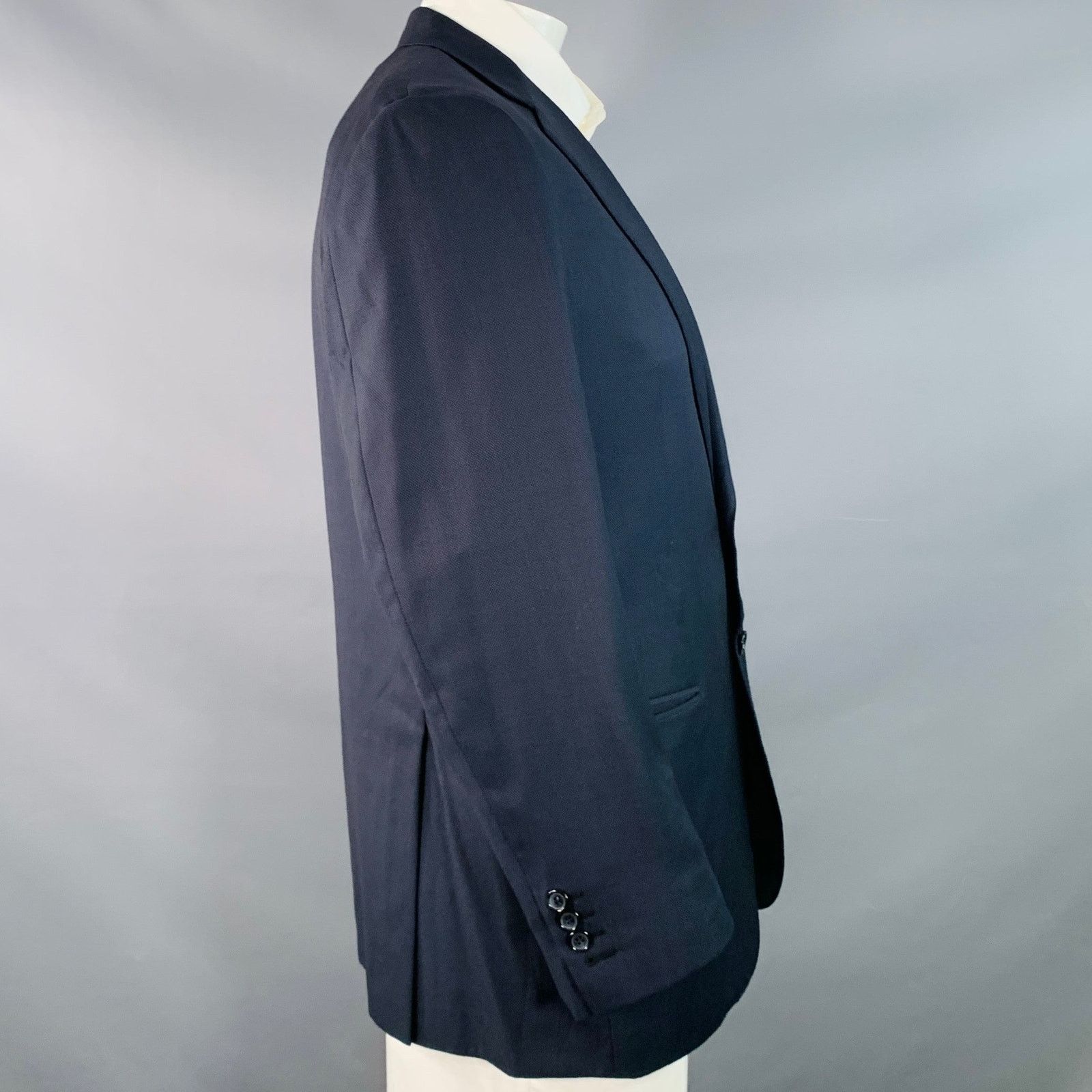 Brioni BRIONI for WILKES BASHFORD Navy Wool Twill Notch Lapel Coat Size 44R - 2 Thumbnail