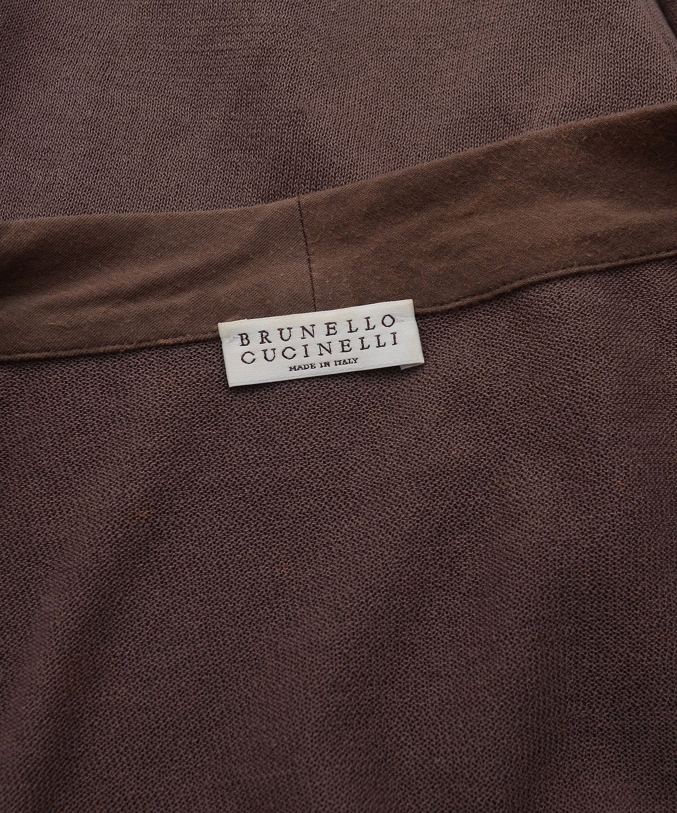 Brunello Cucinelli × Vintage Vintage Brunello Cucinelli Cotton Cardigan Brown Old Money Size XL / US 12-14 / IT 48-50 - 8 Thumbnail