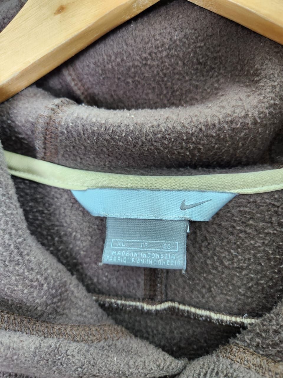 Nike Vintage Nike Fleece Sherpa Brown Hoodie Swoosh Size US XL / EU 56 / 4 - 9 Thumbnail
