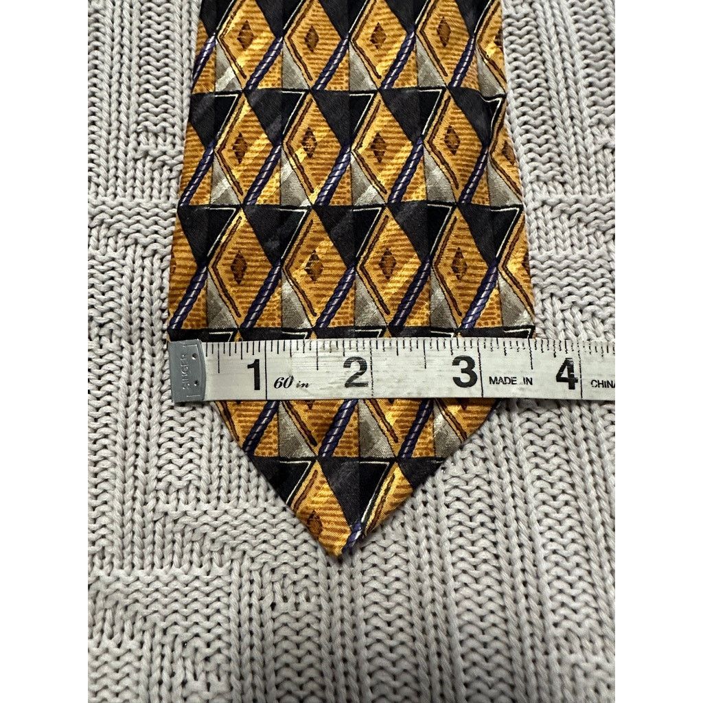 Robert Talbott Omaggio by Robert Talbott gold diamond silk tie Size ONE SIZE - 4 Thumbnail