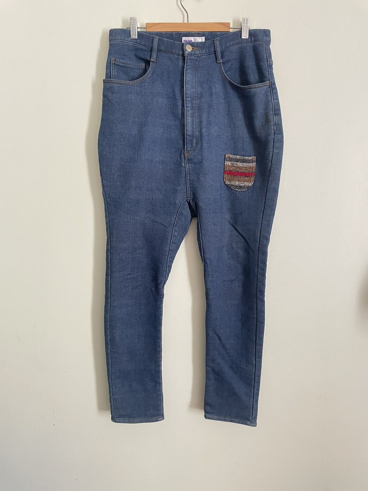 image of Issey Miyake x Ne Net Ne-Net Drop Crotch Pants in Blue, Men's (Size 32)