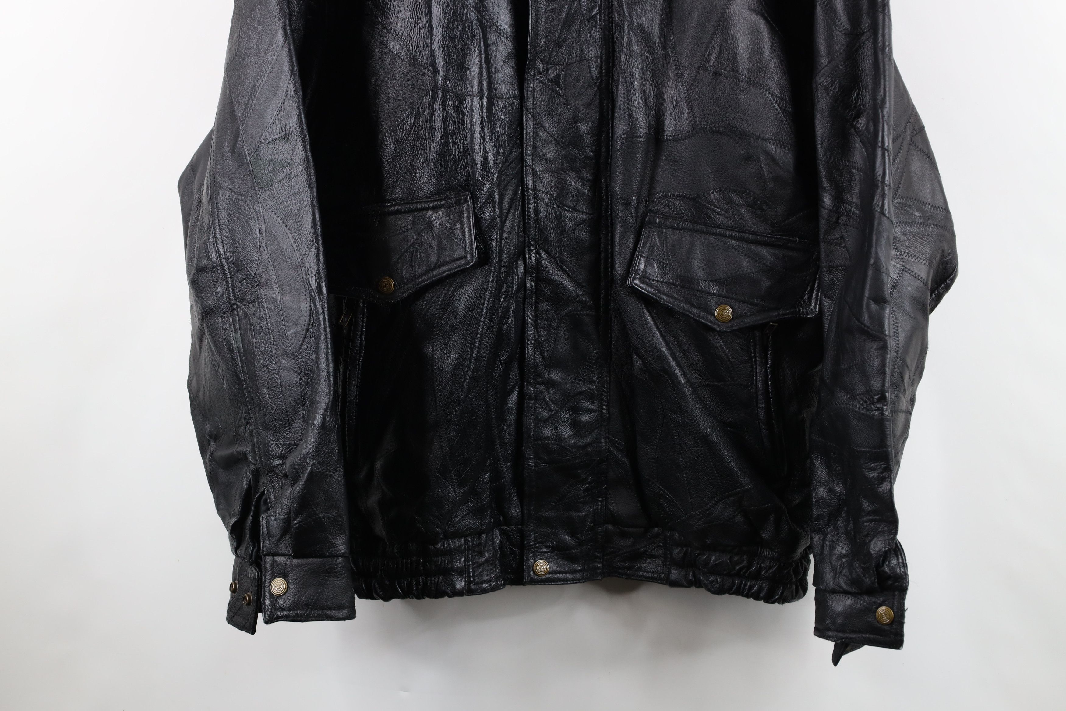 Vintage Vintage 90s Streetwear Patchwork Leather Bomber Jacket Size US XL / EU 56 / 4 - 3 Thumbnail