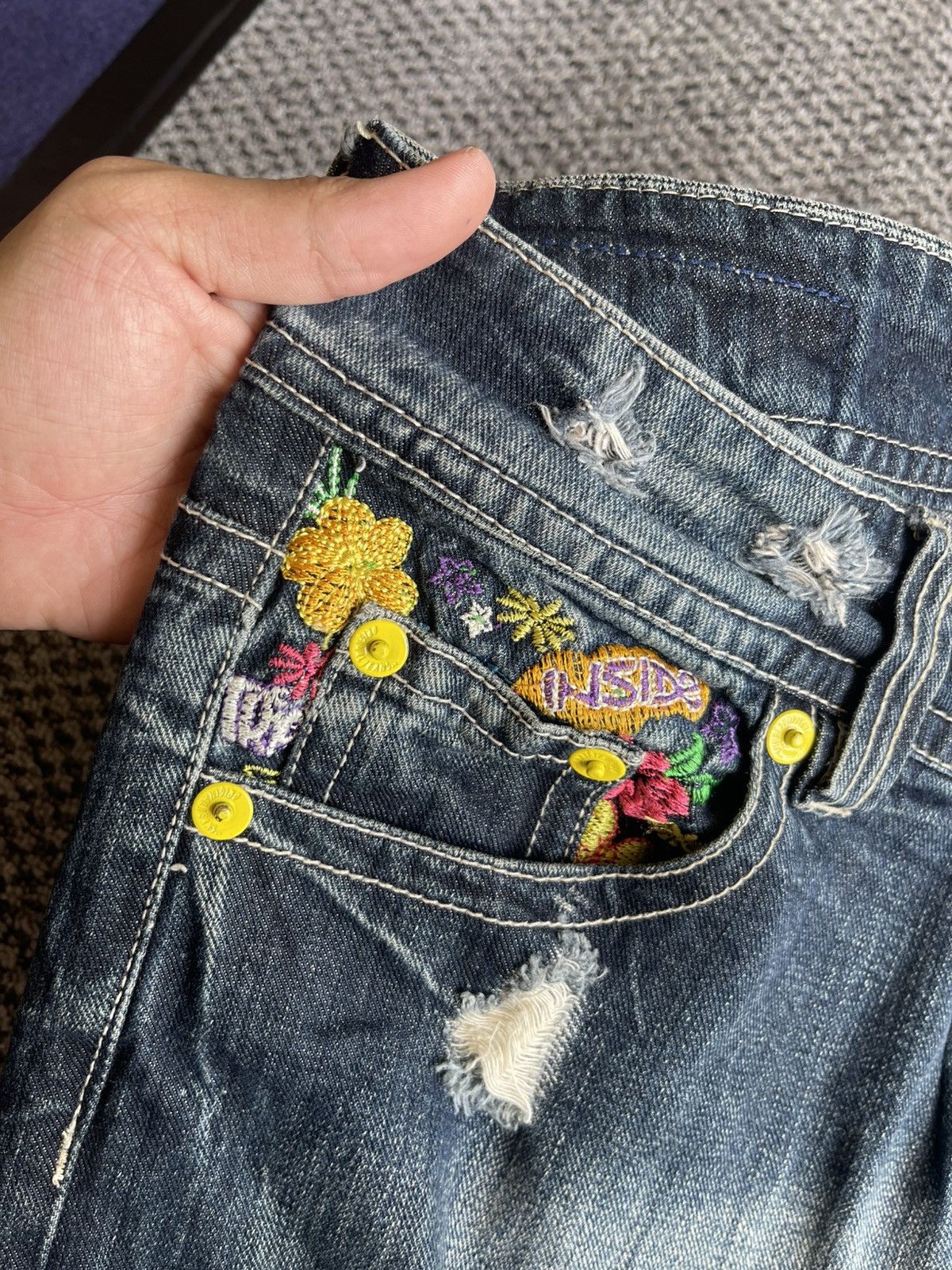 Designer × Japanese Brand Surf Hawaii Y2K Jeans Embroidery Floral Pocket Size US 34 / EU 50 - 12 Thumbnail