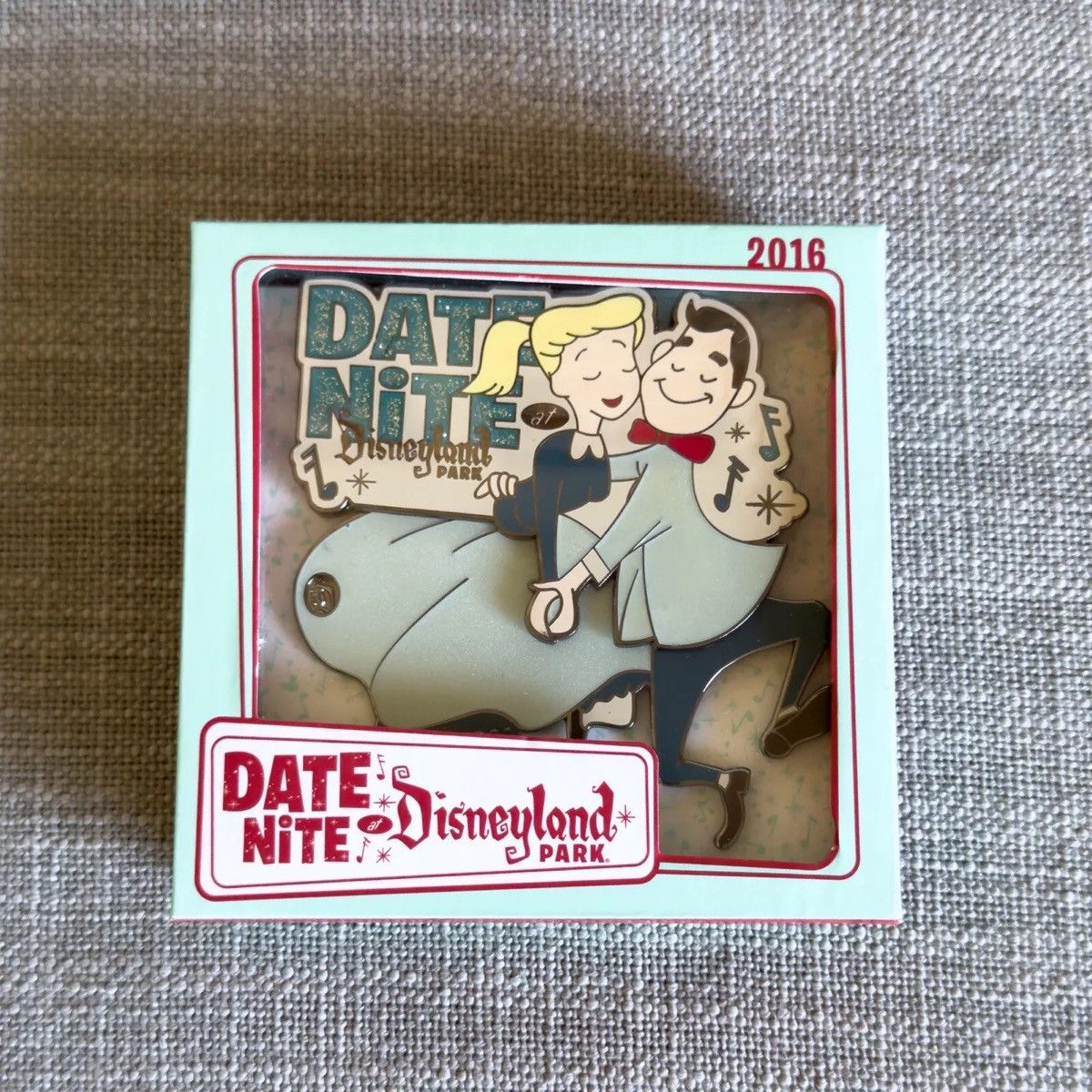 Disney Date Nite Disneyland 2016 Retro Couple Dancing Jumbo Pin LE Size ONE SIZE - 1 Thumbnail